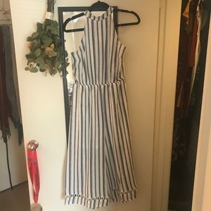 Blue and white stripped romper/jumpsuit